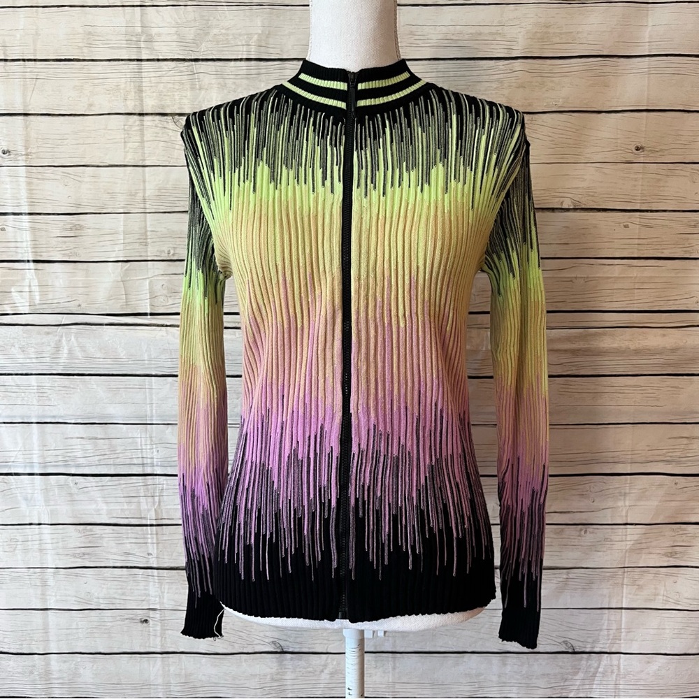 Stretch Zip-Up Sweater Neon Jamie Sadock Sporty